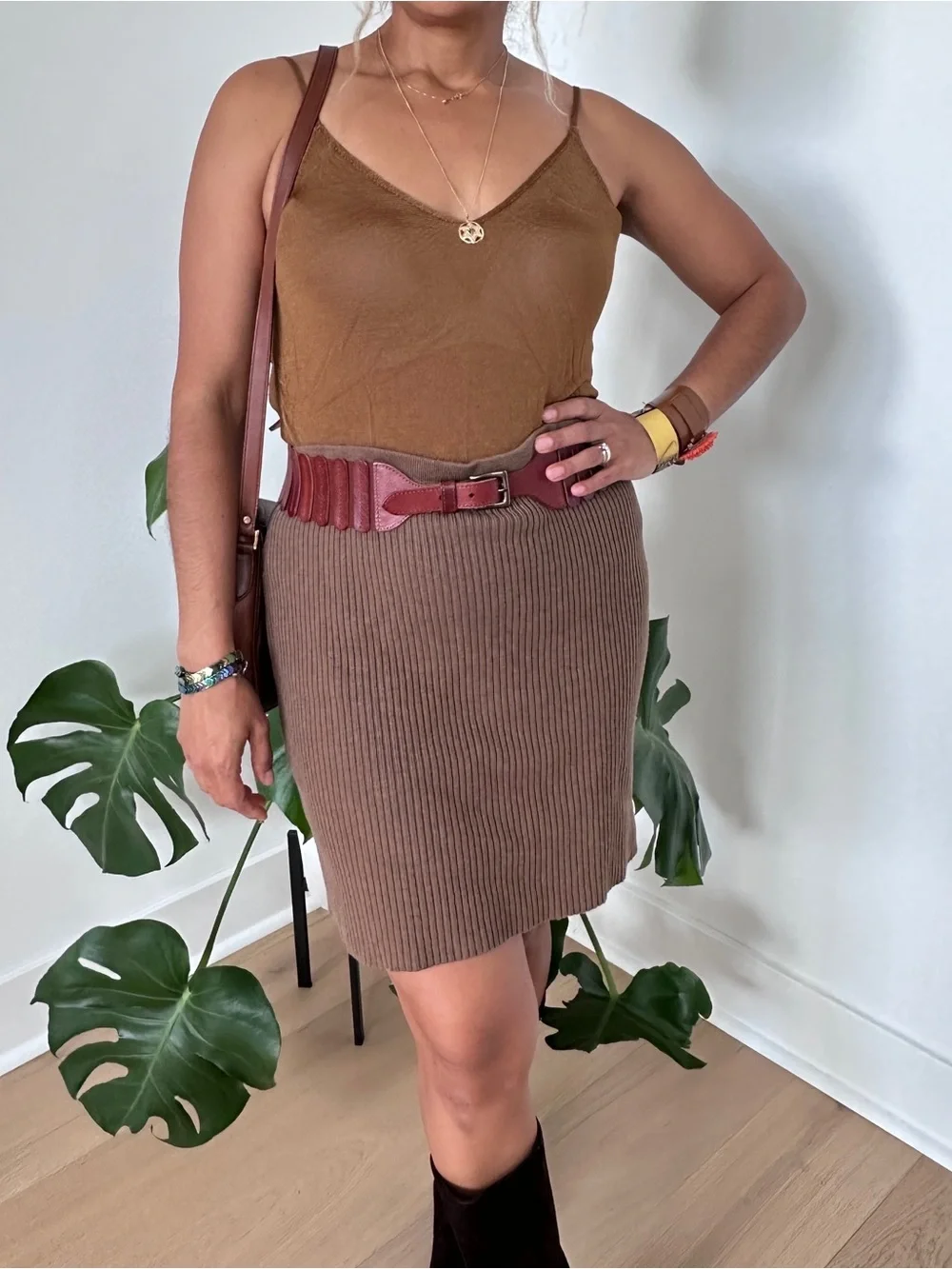 Zara Rust-Brown Knit Tank - Picture 2 of 4